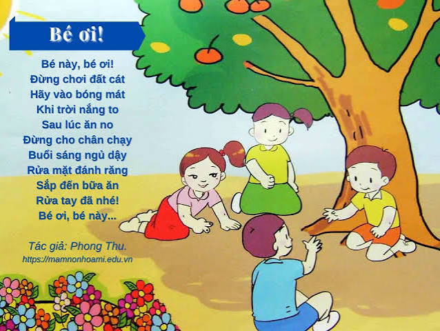 Bài thơ Bé ơi – Trường mầm non Họa Mi