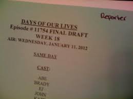 My Official Days Of Our Lives Script Days Of Our Lives Life Our Life
