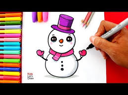 Muñeco De Nieve Para Colorear Kawaii