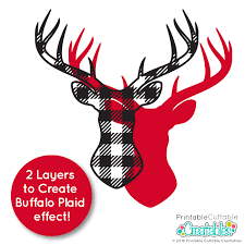 Download Buffalo Plaid Deer Head Free Svg File Clipart For Cricut Silhouette