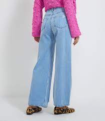 Maybe you would like to learn more about one of these? Calca Wide Leg Jeans Com Pingente De Olho Grego Azul