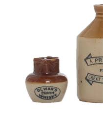 Printed Name Dewar S Perth Whisky A Scarce Mini 1 5 Water Jug Advertising Dewar S Whisky Two Tone With Excellent Quality Print Mad On Co Jarra Whisky