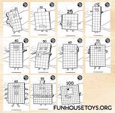Numberblocks 21 22 25 30 To 100 Series 10 Funhousetoys In 2021 Fun Printables For Kids Cool Coloring Pages Crayola Coloring Pages