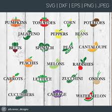 Vegetable Labels Garden Labels Vegetable Svg Garden Svg Etsy Garden Labels Svg Cricut Design