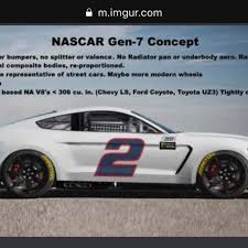The lug nuts appear to be holding on larger, possibly aluminum wheels. Nascar Gen 7 Concept Cars These Cars Put The Stock In Stock Car Racing These Cars Are Badass Looking My Favorite Is The Ford Chevy Ls Stock Car Racing Ford