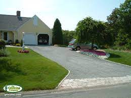 Each tree is 'planted' into a nantucket style basket and completely laden with local scallop and mini shells and accented with. Stone Seashell Driveways For Cotuit Osterville Chatham Orleans And New Seabury