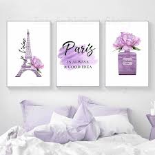 Fashion Wall Art Paris Is Always A Good Idea Purple Decor Perfume Print Set Of 3 Prints Bedroom Wall Decor Je T Aime Print Paris Print Peony Paris Themed Bedroom Paris Inspired Bedroom Paris Room Decor