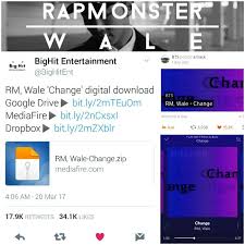 Rm Wale Change Is On Soundcloud Spotify Youtube And Bighit Has Download Links To Directly Download The Whole Song For Free I Love Love Songs Bts Mixtape