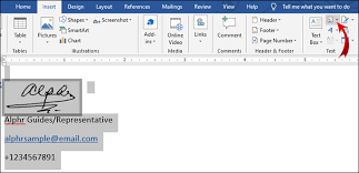 Add the text you need next to the signature and select both to click the quick parts. How To Insert A Signature In Microsoft Word