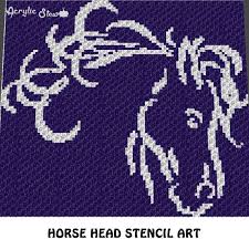 graphgan pattern corner to corner c2c crochet horse head stencil country western rodeo blanket afghan crochet pattern graphgan chart