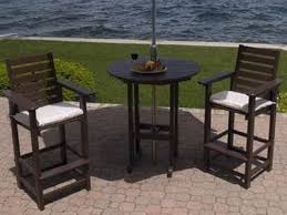 Polywood Captain Cushion Bar Patio Recycled Plastic Dining Set By Polywood 1291 39 Polywood Polywo Outdoor Patio Furniture Small Fishing Boats Outdoor Patio