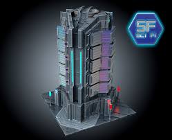 3d Sci Fi Futuristic Building Building Futuristic Building Concept