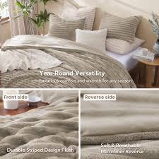 Amazon.com: Geniospin Luxury Fluffy Queen Comforter Set-3 Pieces, Taupe  Comforter Queen Size All Seasons, Faux Fur Bedding Set, Plush Fuzzy ...