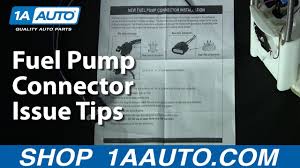 Fuel pump wiring diagram video. Fuel Pump Connector Issue Tips 1aauto Com Youtube