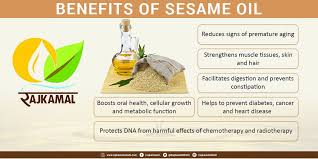Sesame oil is the most beneficial when it's ripe and that happens when the outer layer of the seeds burst. Rajkamal A Twitter Sesame Oil Is Generating Buzz For Good Reasons Recent Studies Show Sesame Oil Health Benefits Are Pretty Promising Plus It S Great For Skin Hair Sesame Oil Is Healthy