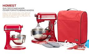 Compare prices on popular products in home appliances. Amazon Com Homest Stand Mixer Cover Compatible With Kitchenaid Bowl Lift 4 5 5 Quart Dust Cover With Zipper Pocket For Accessories Red Patent Design Home Kitchen