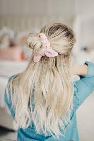 8 Ways To Wear A Scrunchie Twist Me Pretty Scrunchie Hairstyles Really Long Hair Medium Length Hair Styles