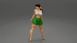3D file Sexy Woman with Beautiful Body Wearing Mini Skirt and Bra 🫦・Design  to download and 3D print・Cults