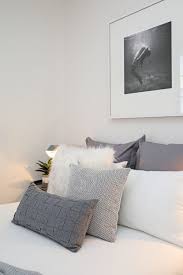 Master Bedroom Grey Cushions Black And White Art White Linen Faux Fur Cushion Monochromatic Stylin Bedroom Cushions Attic Bedroom Designs Light Gray Couch