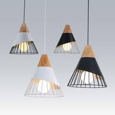 Triagle Shape Modern Black Or White With Wood Detailing Pendant Lights Modern Pendant Lighting Dining Hanging Light Fixtures Bedroom Ceiling Light