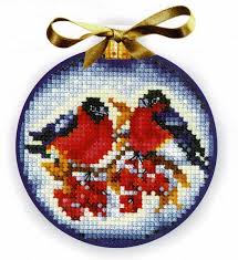 Pinterest is a great place to check out free and for sale cross stitch patterns. Christmas Ball Bullfinches Cross Stitch Kit By Andriana