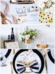 Black And White Bridal Shower Ideas Black White Gold Geometric Bridal Shower Kara S Party Ideas Geometric Bridal Shower Gold Bridal Showers Bridal Shower