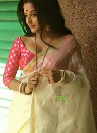 Indian traditional dress for girl. Cleavage With Saree
