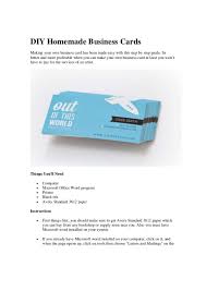 Search for make your own business card. Diy Homemade Business Cards