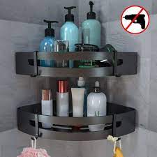 Étagère salle de bain haute qualité en bois mdf stratifié, design moderne, meilleurs prix, livraison à domicile étagère parfaitement pour salle de bain, cuisine, entrée, etc. Etagere De Douche D Angle Etagere De Salle De Bain Sans Percage Panier Rangement De Douche