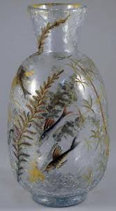 Emile Galle Vase Insectes Poissons Et Fougeres Verre Emaille 1878 84 Lalique Vases Emile Galle