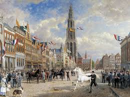 Paardenkeuring Grote Markt Groningen Schilderij Van Otto Eerelman Groningen Stad Schilderij Stad
