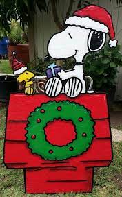 Snoopy Yard Sign Christmas Yard Art Snoopy Christmas Christmas Art