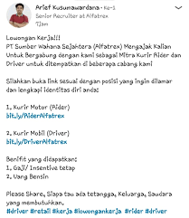 Bidang penerjemahan mulai memperoleh keberhasilan yang. Loker Temanku Infoloker Lokertemanku Kurir Pt Sumber Facebook