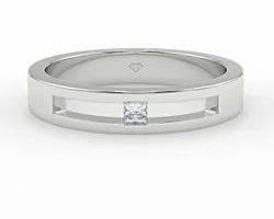 Image of Classic Solitaire platinum diamond ring for men