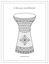 Coloring with vigor stories & rhymes exploration english maths puzzles. Darbouka Middle Eastern Drum Free Coloring Page By World Music With Daria
