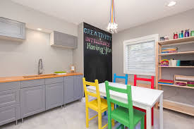 In small urban apartments and modest homes, the craft room that also acts as your home office and homework space for the kids is an option that is. Gilbert City Basement Kids Craft Room Transitional Basement Chicago By Fbc Remodel Houzz