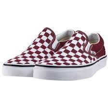 Black And White Checkered Vans Slip Ons Womens Vans Classic Womens Slip On Checkerboard In Burgundy White 52 Vans Shoes Women Burgundy Vans Maroon Shoes
