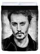 Johnny Depp black chalk edit Drawing by Andrew Read