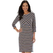 Shop knit womens dresses & more. Women S Apt 9 3 4 Sleeve With Ruching Directional Rib Knit Swing Dress