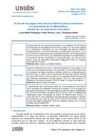 Es te tipo de juego l e permite no solo exteri orizar sentimientos y emociones, experien cias, Pdf El Uso De Los Juegos Como Recurso Didactico Para La Ensenanza Y El Aprendizaje De Las Matematicas Estudio De Una Experiencia Innovadora Pedro Velazquez Laura Muniz Rodriguez And Luis Jose