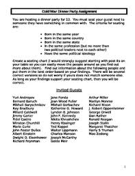But the dinner party has moved on. Cold War Dinner Party By Engage With Creativity Tpt