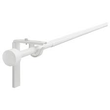 Racka White Curtain Rod Combination Ikea In 2020 White Curtain Rod Curtain Rods Curtains With Blinds