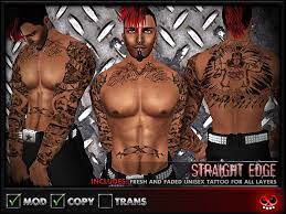 Only the highest quality artists. Second Life Marketplace Mortality Straight Edge Tattoo