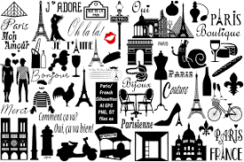 Paris French Silhouette Ai Eps Png Word Art French Words Eps