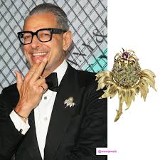 Jeff Goldblum Wearing Tiffany And Co Thistle Brooch At Launch Of Tiffany Co Men S Collection Celebrity Jewelry Celebrities Male Celebrities