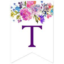 Easy diy flower alphabet banner for a birthday party, wedding, baby shower, . Create Your Own Bunting Banner Zazzle Com Bunting Banner Pink And Blue Flowers Happy Birthday Banner Printable Free