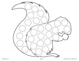 Fall Do A Dot Printables Fall Coloring Pages Do A Dot Squirrel Coloring Page