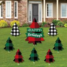 Maybe you would like to learn more about one of these? Holiday Plaid Trees Yard Sign Outdoor Lawn Decorations Buffalo Plaid Christmas Party Yard Signs Set Of 8 Bigdotofhappiness Com