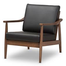 Venza Mid Century Modern Walnut Wood Faux Leather Lounge Chair Black Baxton Studio Target Contents #10 serta 43675 faux leather big & tall executive chair #4 flash furniture high back leather executive chair