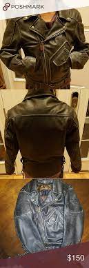 Vintage Double Breasted Leather Biker Jacket Leather Biker Jacket Jackets Biker Jacket